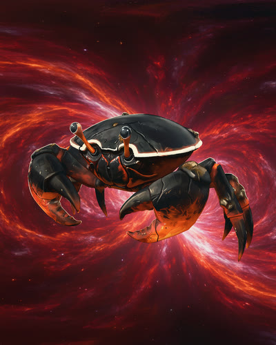 The Crab, a giant crab with a black shell and molten orange claws.